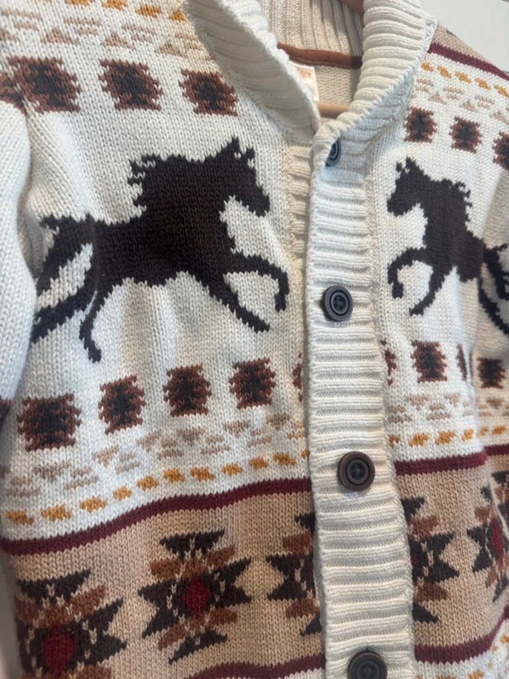 Gymboree Horse Print Button Cardigan Sweater